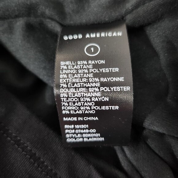 2/$50 Good American Black Sleeveless Dress Size 1 - Picture 4 of 6